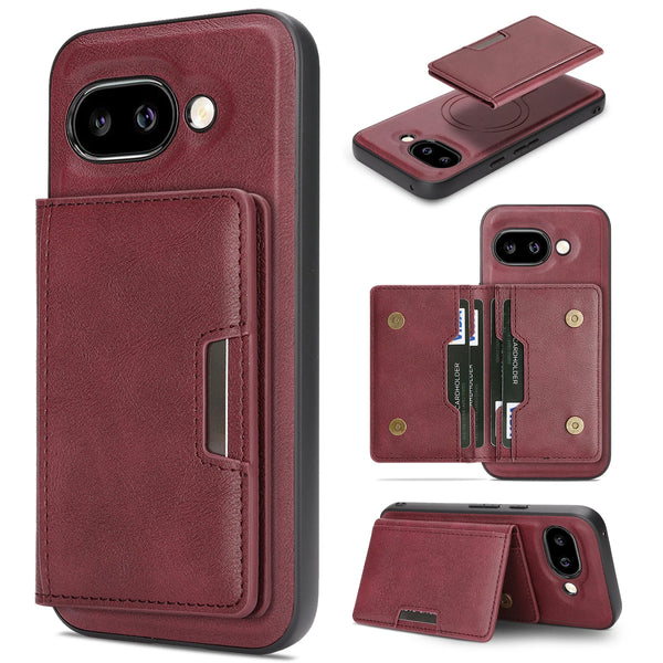 2 in 1 Magnetic Leather Case For Google Pixel 8 8A 8Pro 9 9Pro XL 10Pro 9A Pixel10 Wireless Charging Card Slots Phone Cover