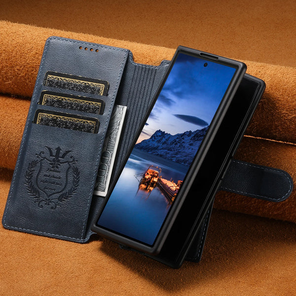 SUTENI Faux Leather Wireless Charging Card Holder Stand Wallet Magnetic Flip Cover Phone Case For Samsung Galaxy Z Fold 7 6