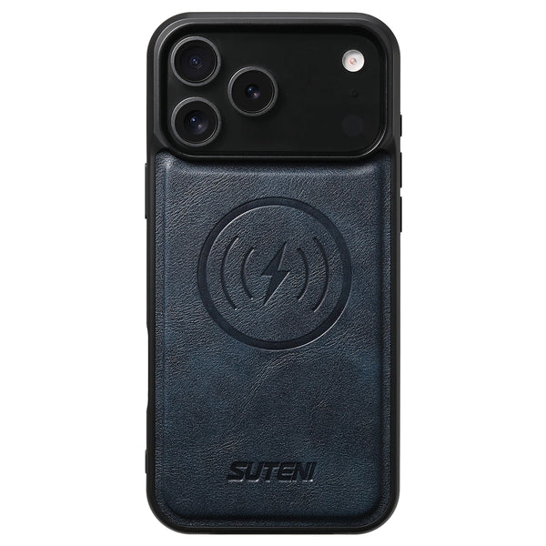 SUTENI Frosted Feel Faux Leather Magnet Wireless Charging Phone Case For iPhone 17 Pro Max 16 Plus 15 14 13 12