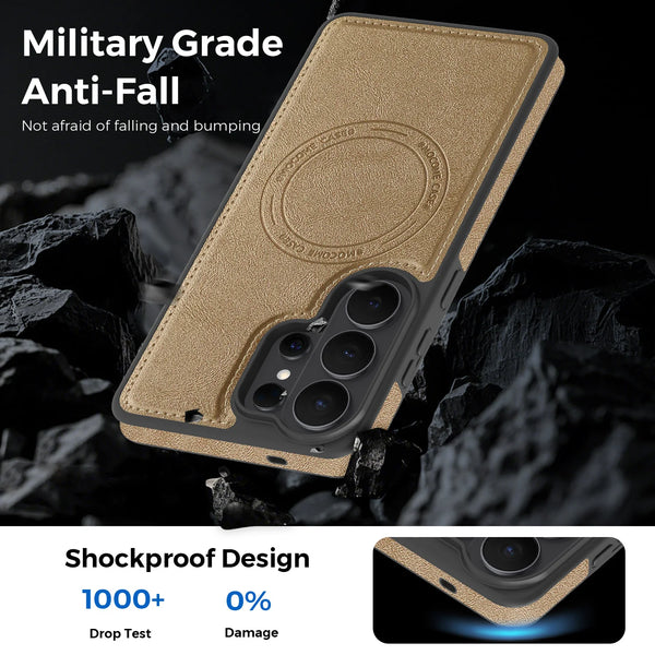 Wireless Charging Leather Case for Samsung Galaxy S26 Ultra S25 Edge Fe S24 Plus S23Ultra S25U S26U S22U Magnetic Phone Cover