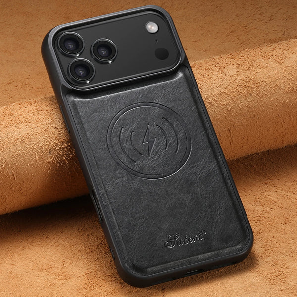 SUTENI Luxury Faux Leather Oil Wax Phone Case For iPhone 17 Pro Max 16 Plus 15 14 13 12