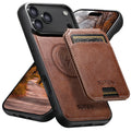 SUTENI Wireless Charging Magnet Faux Leather Phone Case Card Holder Stand Wallet 2-in-1 For iPhone 17 Pro Max 16 15 14 13 12
