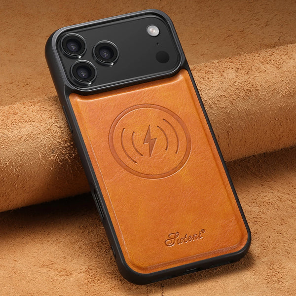 SUTENI Luxury Faux Leather Oil Wax Phone Case For iPhone 17 Pro Max 16 Plus 15 14 13 12
