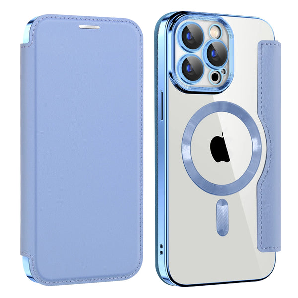 Flip Leather Cover Card Slots Magsafe Phone Case for IPhone 16 14 12 13 15 Pro Max Plus Magnetic Wireless Charging Wallet Case