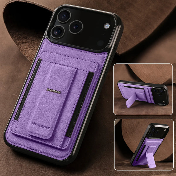Card Slots Phone Case for Iphone 17 Promax Air 16 16e Pro Max 15 Plus 14 13 12 Mini Kickstand Card Holder Phone Back Cover