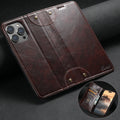 SUTENI Leather Wallet Magnetic Card Holder Flip Cover Phone Case For iPhone 16 Pro Max 15 Plus 14 13 12 11 XS XR X  8 7 Plus
