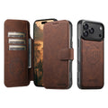 SUTENI Wireless Charging Card HolderStand Faux Leather Wallet Magnetic Flip Cover Phone Case For iPhone 17 Pro Max 16 Plus 15 14