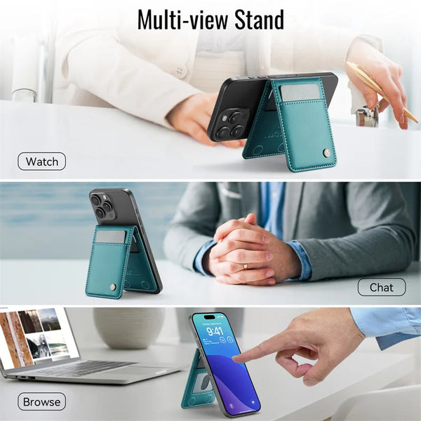 Magnetic Flip Leather Phone Bag Case For iPhone 17 Pro Max Air 16 15 14 13 12 Samsung S26 S25 MagSafe Wallet Card Holder Cover