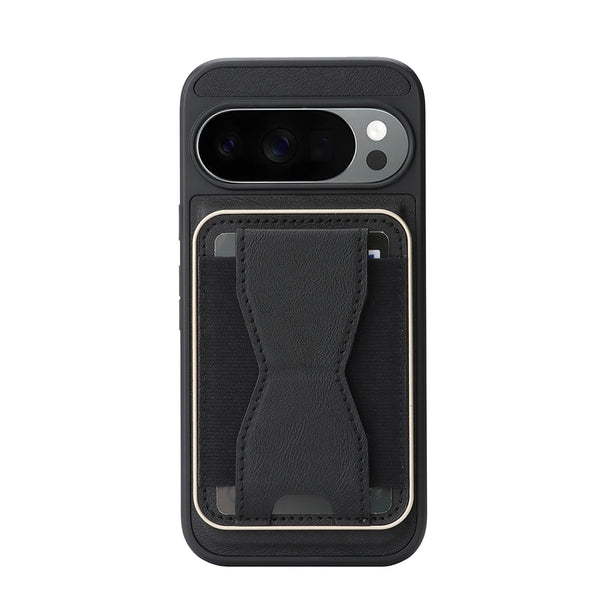 2 in 1 Leather Case For Google Pixel 9 9A 9Pro 10 Pro 10Pro XL Wireless Charging Cards Slots Holder Kickstand Phone Cover