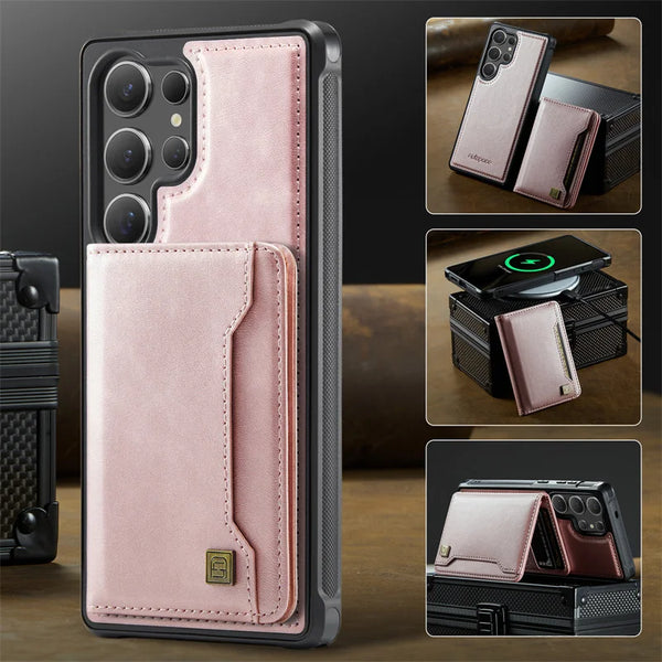 Magnetic Magsafe Flip Leather Case for Samsung Galaxy S26 Ultra S25 Edge S24 Plus A16 A26 A36 A56 2 in 1 Wallet Card Cover Coque