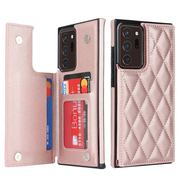 Magnetic Flip Leather Case for Samsung Galaxy S26 Ultra S25 FE S24 Plus S23 S22 S21 A16 A36 A56 Double Button Wallet Cards Cover