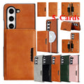 2 In 1 Magnetic Case For Samsung Galaxy Z Fold 7 6 5 4 3 Fold7 Fold6 Cards Slots Holder Kickstand Wireless Charging Phone Cover