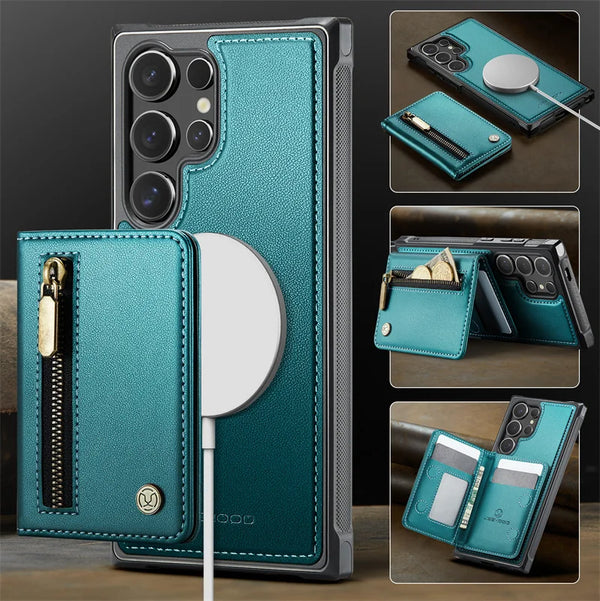 Magnetic Flip Leather Phone Case for Samsung Galaxy S26 Ultra S25 FE S24 Plus S23 S22 S21 5G Wireless Charging Wallet Card Cover