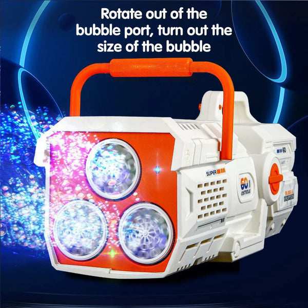 60 Holes Bubble Gun Automatic Electric Soap Bubbles Blower Magic Machine Outdoor Bath Party Toy LED Light Children's Day Gifts
