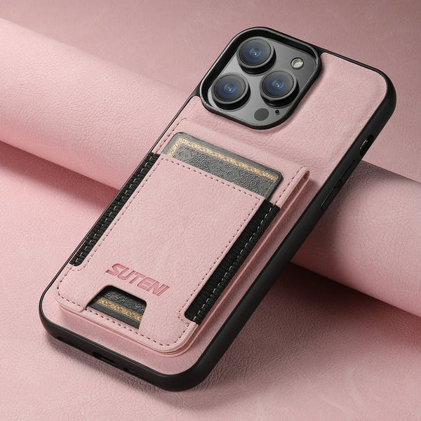 SUTENI Phone holster with card Wallet phone case PU leather For iPhone 17 Pro Max 16 15 Plus 13 12 11 XR Black/blue/brown