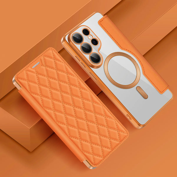 Leather Flip Case for Samsung Galaxy S26 Ultra S25 Edge S24 Plus Fe S22 S23 S26U S25U Card Holder Slots Magnetic Phone Cover