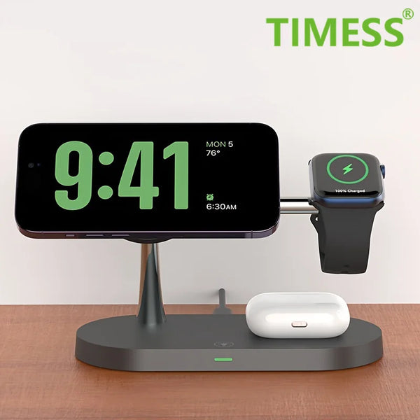 3 in 1 Wireless Charger Stand For iPhone 12/13/14/15/16/17 Fast Charging Station for Apple Watch 10 9 8 7 6 5 4 Airpods 2 3 Pro
