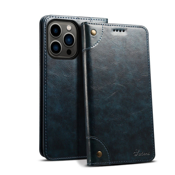 SUTENI Leather Wallet Magnetic Card Holder Flip Cover Phone Case For iPhone 16 Pro Max 15 Plus 14 13 12 11 XS XR X  8 7 Plus