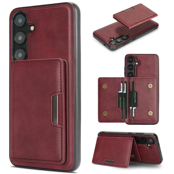 2 in 1 Magnetic Leather Case for Samsung Galaxy A16 A15 A14 A56 A55 A54 A53 A52 A36 A35 A34 4G 5G Cards Slots Bag Phone Cover