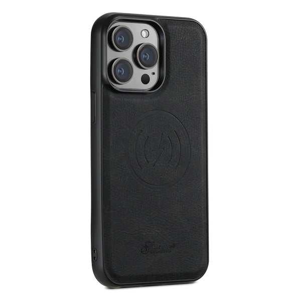 SUTENI PU Leather Compatible Wireless Charging Case Luxury Phone Case for Men For iPhone 12 13 14 15 Plus 16 Pro Max
