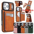 2 in 1 Leather Case For iphone 17 Air 16 Promax 15 Pro Max 14 Plus 13 12 Magnetic Magsafe Cards Holder Card Slots Phone Cover