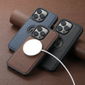 SUTENI Luxury Faux Leather Magnet Wireless Charging Phone Case For iPhone 16 Pro Max 15 Plus 14 13 12