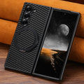 SUTENI Mobile Phone Case Magnet Wireless Charging 360° Rotating Stand Faux Leather Ring Buckle For Samsung Galaxy Z Fold 7 6 5