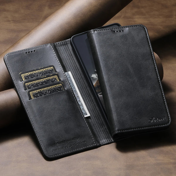 SUTENI Faux Leather Card Holder Stand Wallet Magnet Flip Cover Phone Case For Samsung Galaxy S26 Ultra S25 Plus S24 S23+