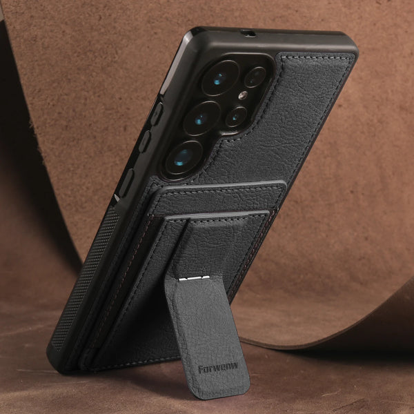 Card Slots Phone Case for Samsung Galaxy S26 Ultra S25 Plus S24 S23 S22 Fe S26U S25U Kickstand Card Holder Phone Back Cover