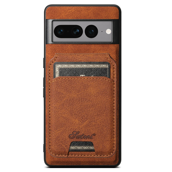 SUTENI Wireless Charging Phone Case Magnet Card Holder Stand Faux Leather For Google Pixel 9XL 8Pro 7A 6