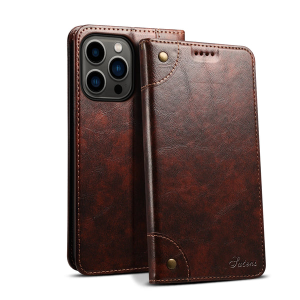 SUTENI Leather Wallet Magnetic Card Holder Flip Cover Phone Case For iPhone 16 Pro Max 15 Plus 14 13 12 11 XS XR X  8 7 Plus