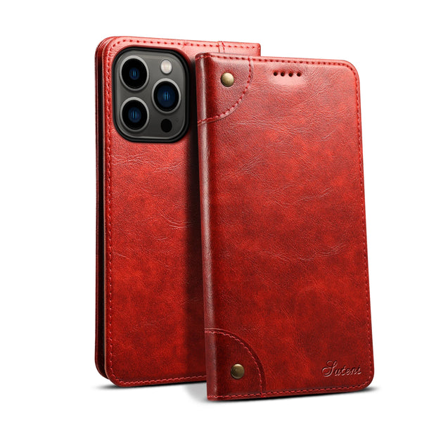 SUTENI Leather Wallet Magnetic Card Holder Flip Cover Phone Case For iPhone 16 Pro Max 15 Plus 14 13 12 11 XS XR X  8 7 Plus