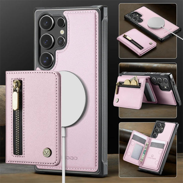 Magnetic Flip Leather Phone Case for Samsung Galaxy S26 Ultra S25 FE S24 Plus S23 S22 S21 5G Wireless Charging Wallet Card Cover