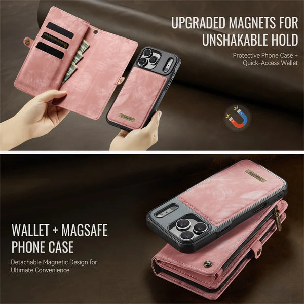 FOR iPhone 17 Pro Max Air 16 16E 15 Plus 14 for Samsung S26 Ultra S25 FE S24 Plus S23 S22 S21 S20  A17 A16 A36 A56 A15 A55 A14 A54  for Google Pixel 9 10 Pro XL 9A for Samsung Z FOLD 7 FOLD 6 FOLD5 Zipper Wallet Flip case with Magnetic Leather back Case