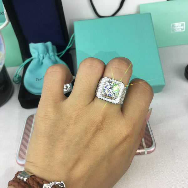 Fashion Ring, New Style Bold Men's Diamond Ring, Micro Pave Full Diamond Ring