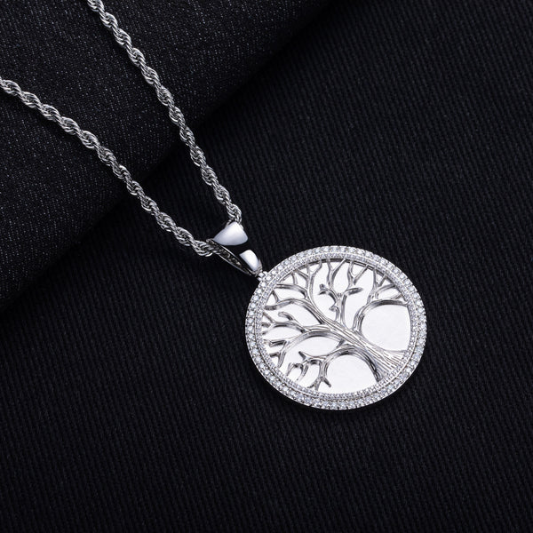Minimalist Light-Luxury Copper Pendant With Diamonds Christmas Tree Design