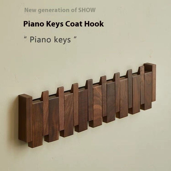 Wall Mounted Wood Coat Racks With 8 Hooks Art Entry Door Porch Hanging Hook Piano Key Shaped Clothes Hook Home Decor