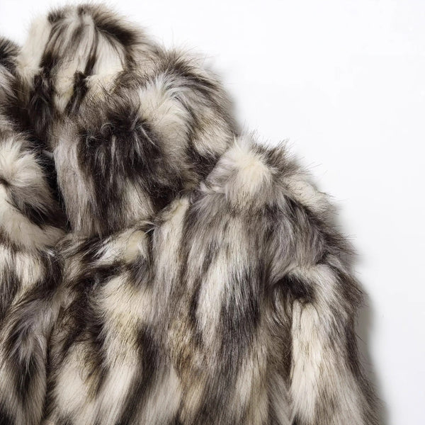 Fashionable Slightly Mature Faux Fur Coat Jacket