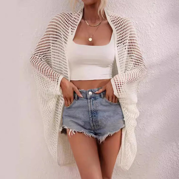 Vacation Shawl Women's Outerwear Hollow-out Cardigan Sun-protective Garment