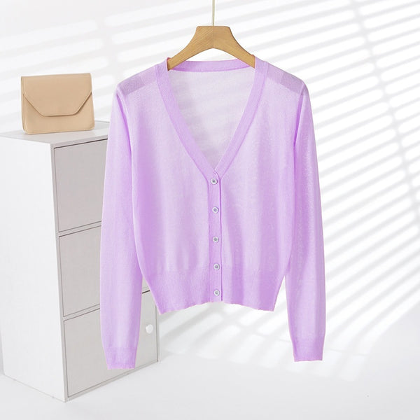 Ice Silk Sun-Protective Knitted Cardigan For Women