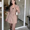 Western-style Tailored Blazer With A Cinched Waist And Tie