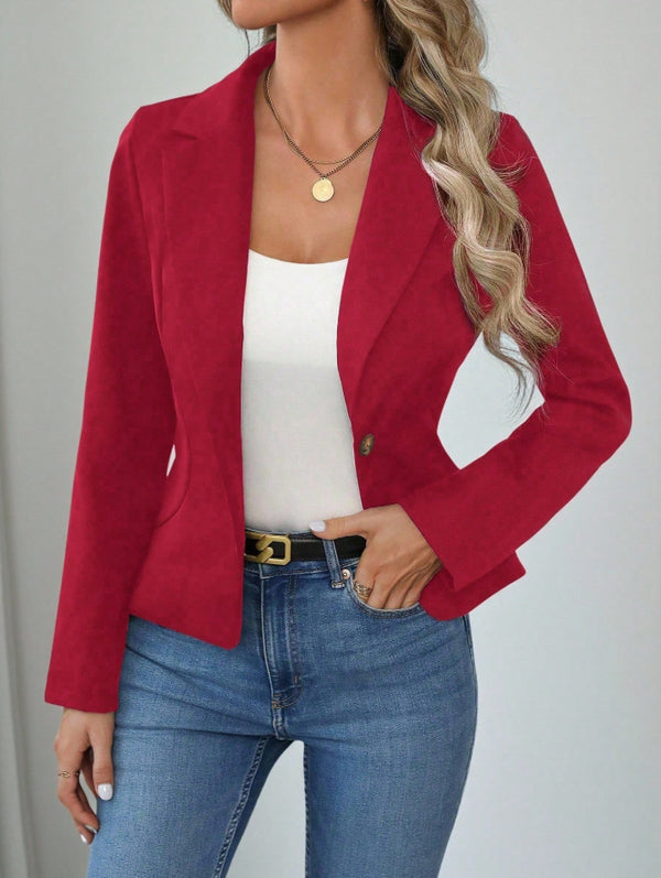 High-end Solid-color Womens Blazer