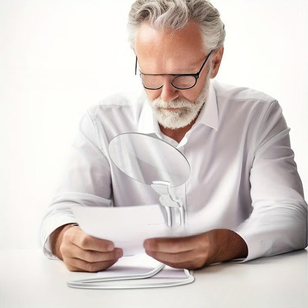 5X Magnifying Glass With A 4.33-inch Lens 5x Magnifier Hands-Free Adjustable Stand-Neckwear Magnifier For Seniors, Low Vision, Reading, Sewing
