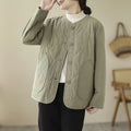 Winter Cotton Padded Coat Womens Stand Collar Lightweight Slim-Fit Padded Jacket