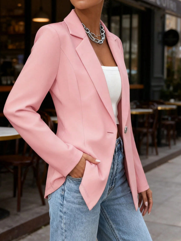 Casual Fashion New Arrival Lapel Collar Long Waist-Cinched Long-Sleeve Blazer