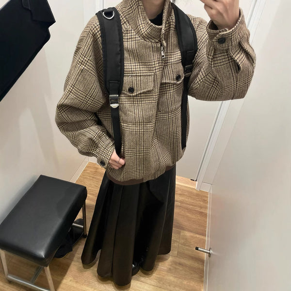 Houndstooth Wool Jacket For Men And Women