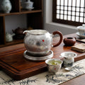 Pure 999 Fine Silver Handcrafted Silver Tea Fair Cup with Floral Relief and Wooden Handle - Handicraft