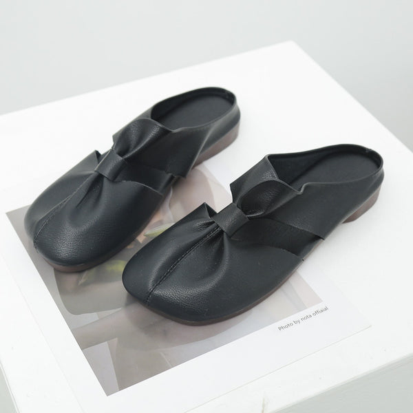 Flat-Soled Soft-Soled Lazy Casual Closed-Toe Half Slippers Mother Shoes