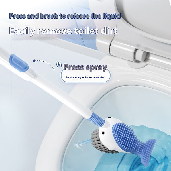 Squirt Whale Toilet Brush 360-Degree Cleaning Brush With Silicone Head Hanging Hole Design Wall-mounted Toilet Brush
