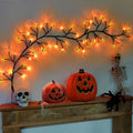 Halloween LED Willow Vine String Light Cool Cartoon Bat Pumpkin Decoration For Indoor Outdoor Party House Decor